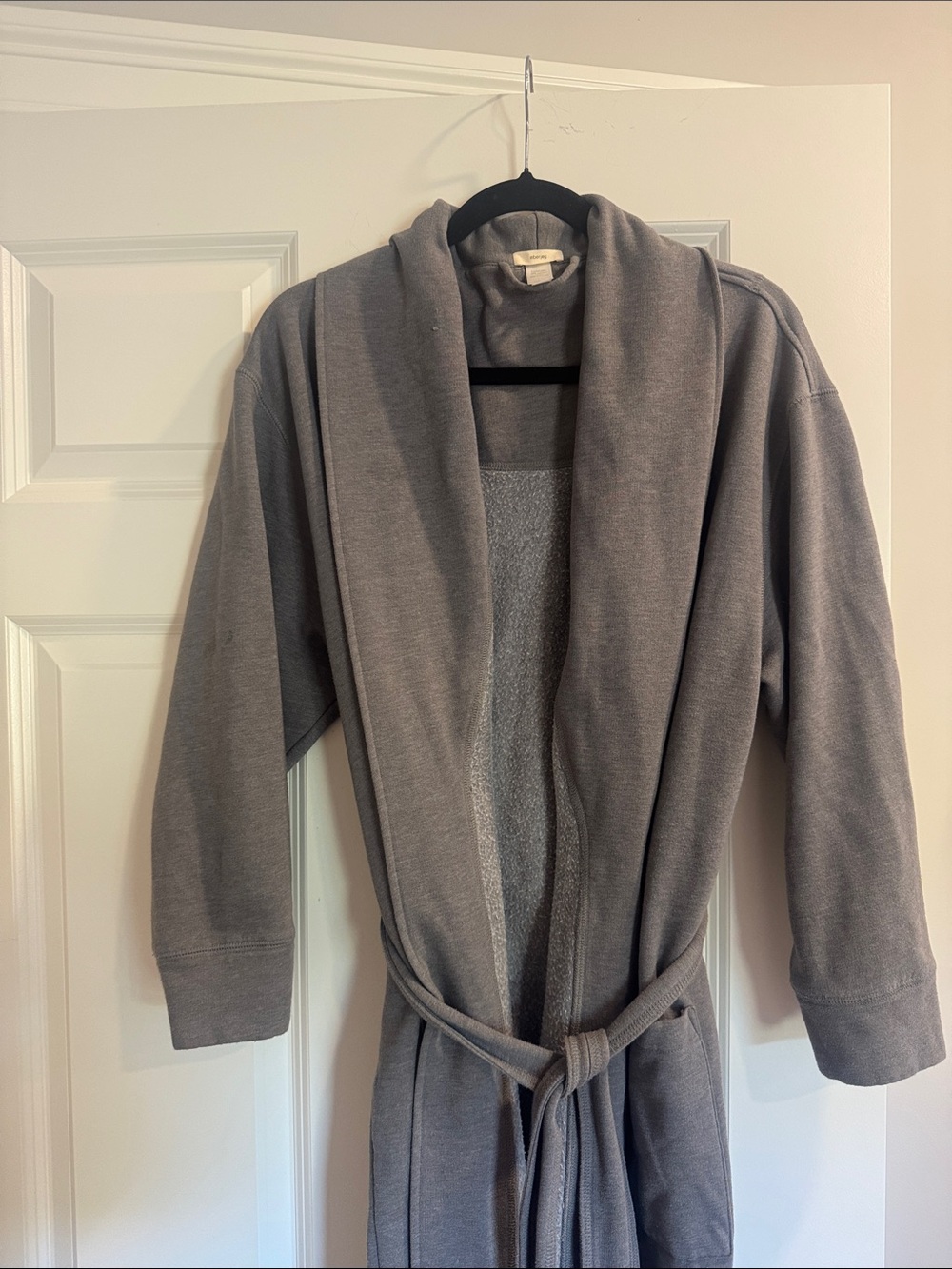 Eberjey Gray Shawl Collar Robe with Tie Belt